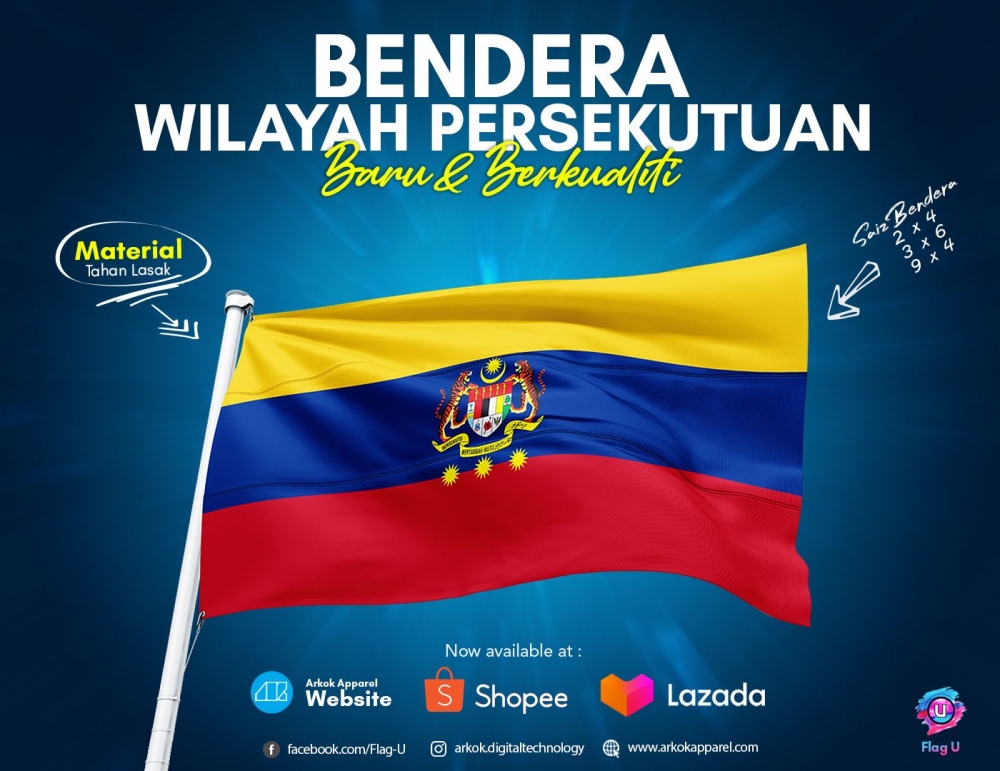 Bendera Wilayah Persekutuan I Flag of Wilayah Persekutuan I Best Quality