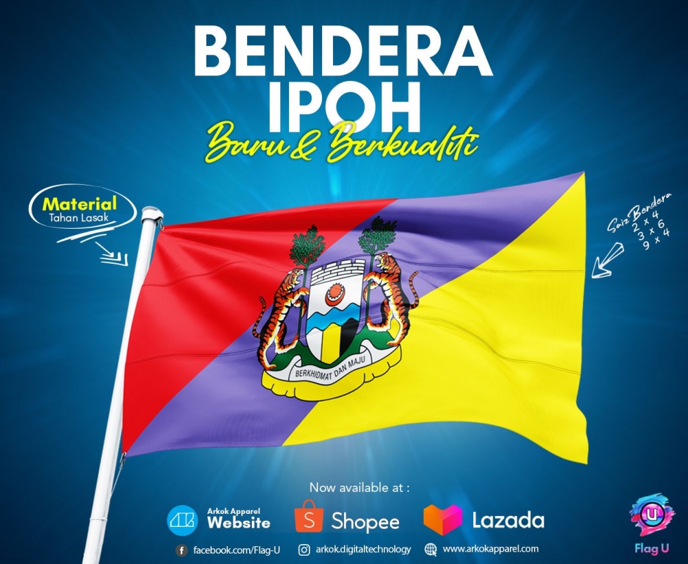 Bendera Ipoh Perak  I Flag of Wilayah Persekutuan I Best Quality